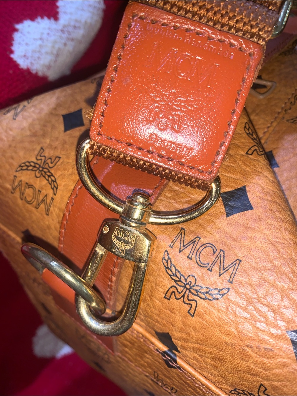 Bundle MCM Cognac Visetos Logo Duffel with Leather Trim With Free MCM Tote Made - Picture 15 of 16